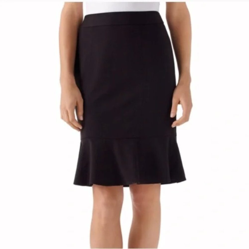 White House Black Market Black Flounce Skirt, Size 4